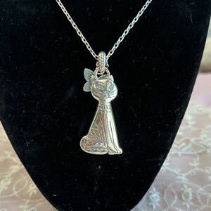 Brighton Silver Cat Pendant Necklace NWT